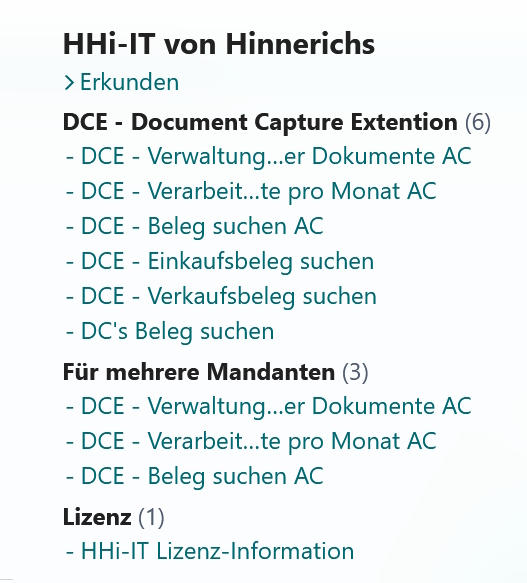 DCE-Erweiterung auf der Seite im Rollen-Explorer